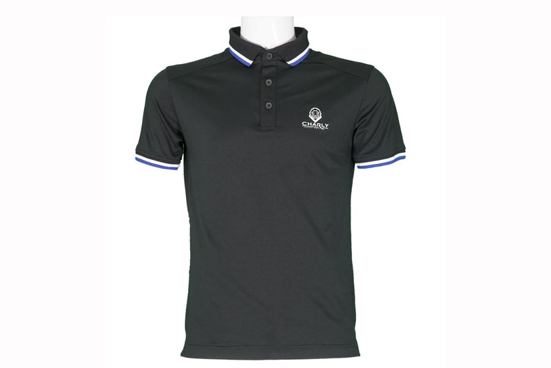 Áo golf Charly cộc tay 1 màu đen CHL-ACT1M-DEN
