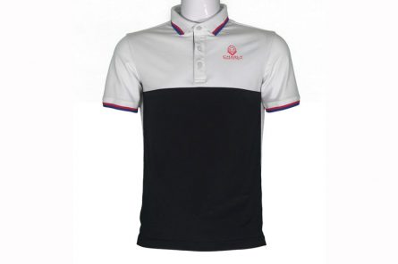 Áo golf Charly cộc tay phối màu trắng đen CHL-ACTPM-TD