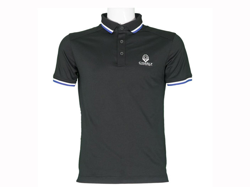 áo golf Charly cộc tay 1 màu đen CHL-ACT1M-DEN