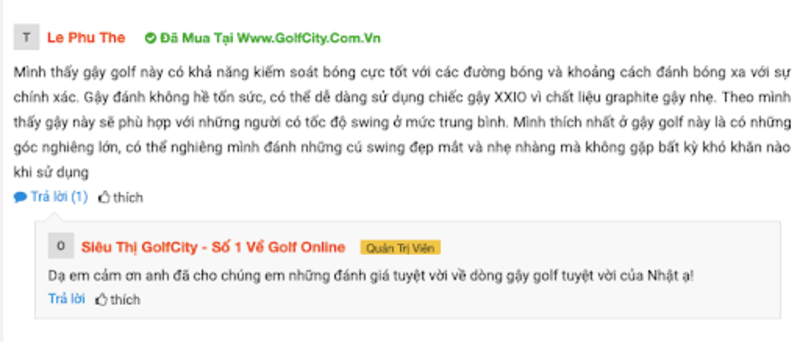 Chia sẻ của Golfer Lê Phú Thế về gậy XXIO MP1000