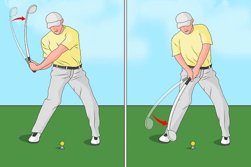 Golfer cần tạo một góc nghiêng với bóng khi impact