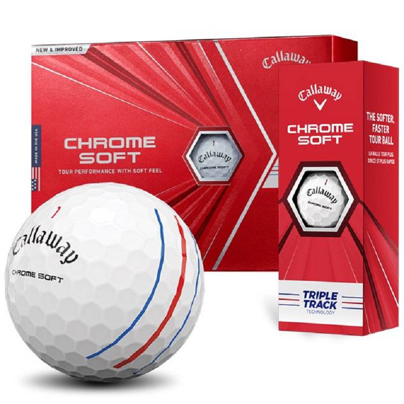 Bóng golf Chrome Soft với thiết kế đẹp mắt 3 sọc màu độc đáo