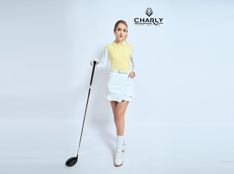 Váy golf Charly trắng đuôi bèo VT001641