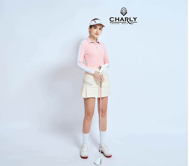 Váy golf Charly xếp ly phối chéo