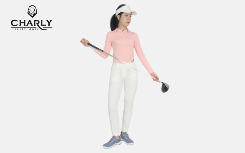 quần dài golf nữ charly trắng mẫu 1