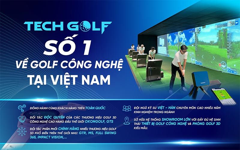 Khách hàng có thể chơi golf 3d tại showroom của Techgolf và tham khảo về thông tin lắp đặt phòng golf