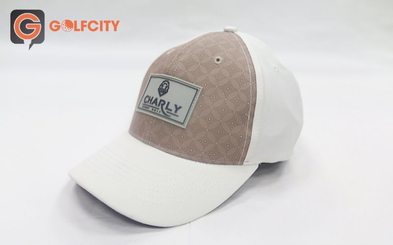 Mũ nam hoạ tiết màu trắng nâu Charly - Thời trang golf đẳng cấp và sang trọng