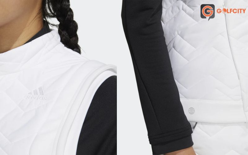 Cận cảnh chi tiết sản phẩm Áo gile nữ Adidas màu trắng
