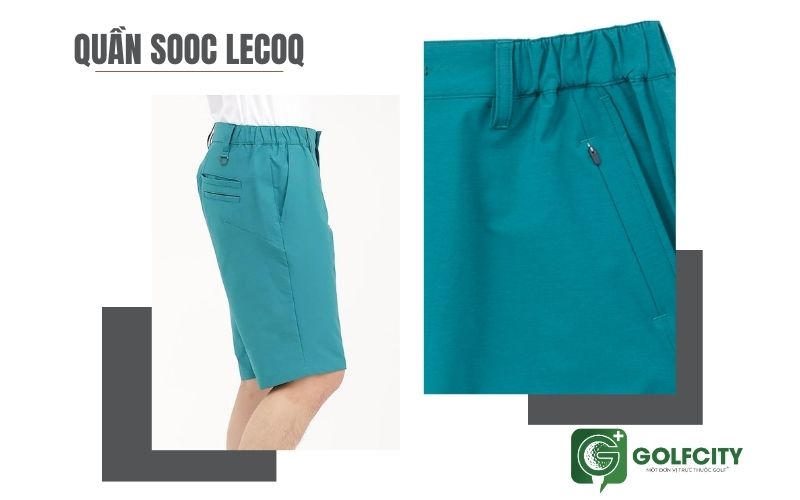 hình ảnh chất liệu vải quần sooc nam Lecoq QGMVJD51 màu xanh