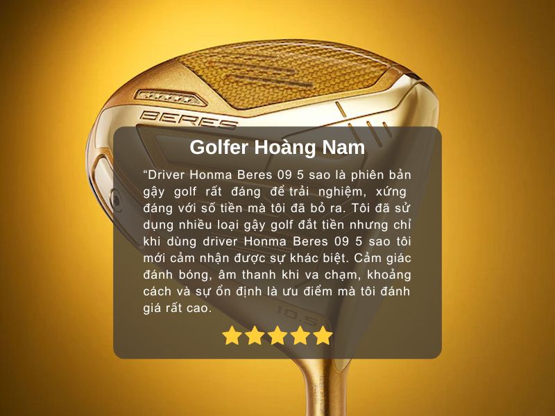 Golfer Hoàng Nam đánh giá cao phiên bản gậy driver Honma Beres 09 5 sao