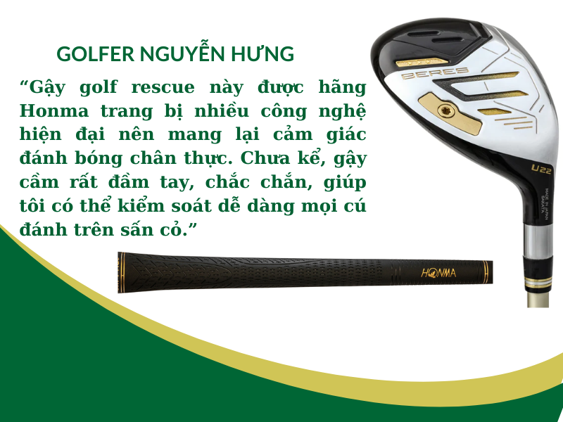 Gậy golf nhận được nhiều đánh giá tích từ các golfer Việt