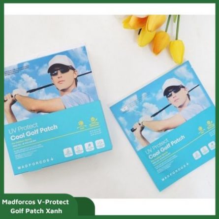 Mặt nạ golf nam Madforcos V-Protect Golf Patch xanh