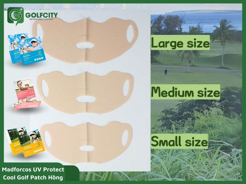 Kích thước size M của Madforcos UV Protect Cool Golf Patch hồng