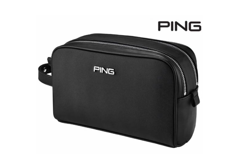 Túi golf cầm tay pouch Ping GK10056 thiết kế đơn giản và tone đen truyền thống