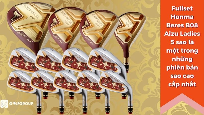 Honma Beres B08 Aizu 5 sao Ladies tượng trưng cho quyền lực, đam mê và may mắn