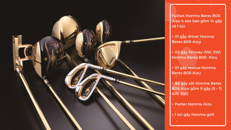 Honma Aizu 4 saoLadies này sử dụng màu đen kết hợp vàng gold quý tộc