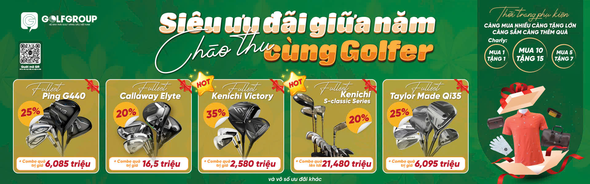 Siêu ưu đãi giữa năm - Chào thu GolfCity: gậy golf, thời trang & phụ kiện golf cao cấp giảm sốc